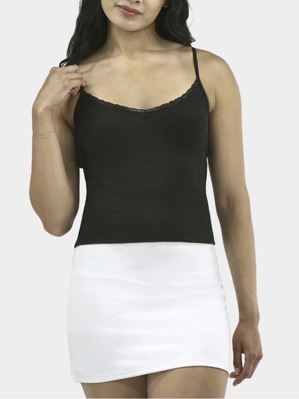 Vintage Inspired Tank Top with Lace Trim